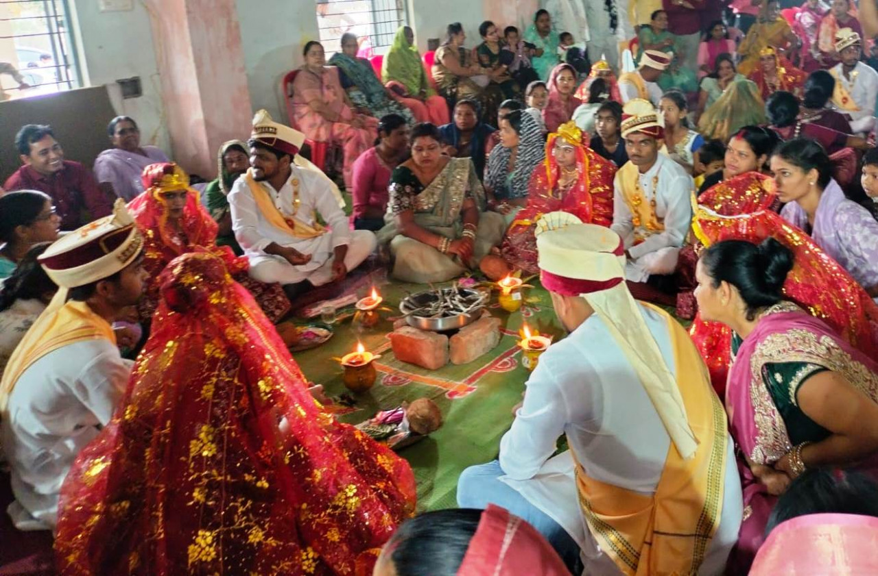मुख्यमंत्री कन्या विवाह योजना के तहत पामगढ़ में 15 जोड़े बंधे परिणय सूत्र में