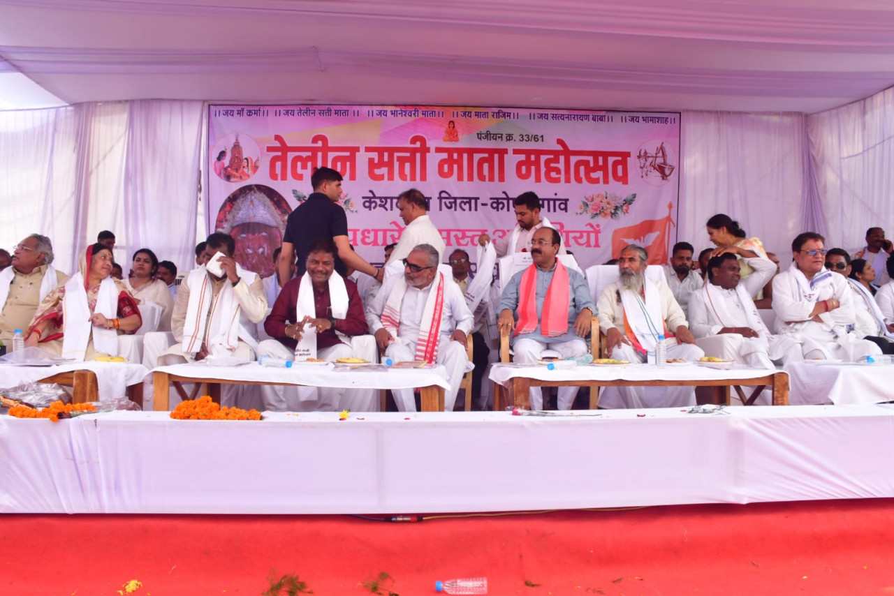 तेलीन सत्ती माता के दरबार से उप मुख्यमंत्री अरुण साव ने दिया समरसता और विकास का मंत्र