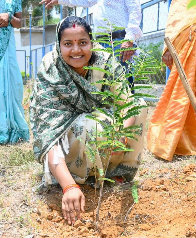 विश्व पर्यावरण दिवस पर मंत्री श्रीमती लक्ष्मी राजवाड़े ने किया पौधरोपण