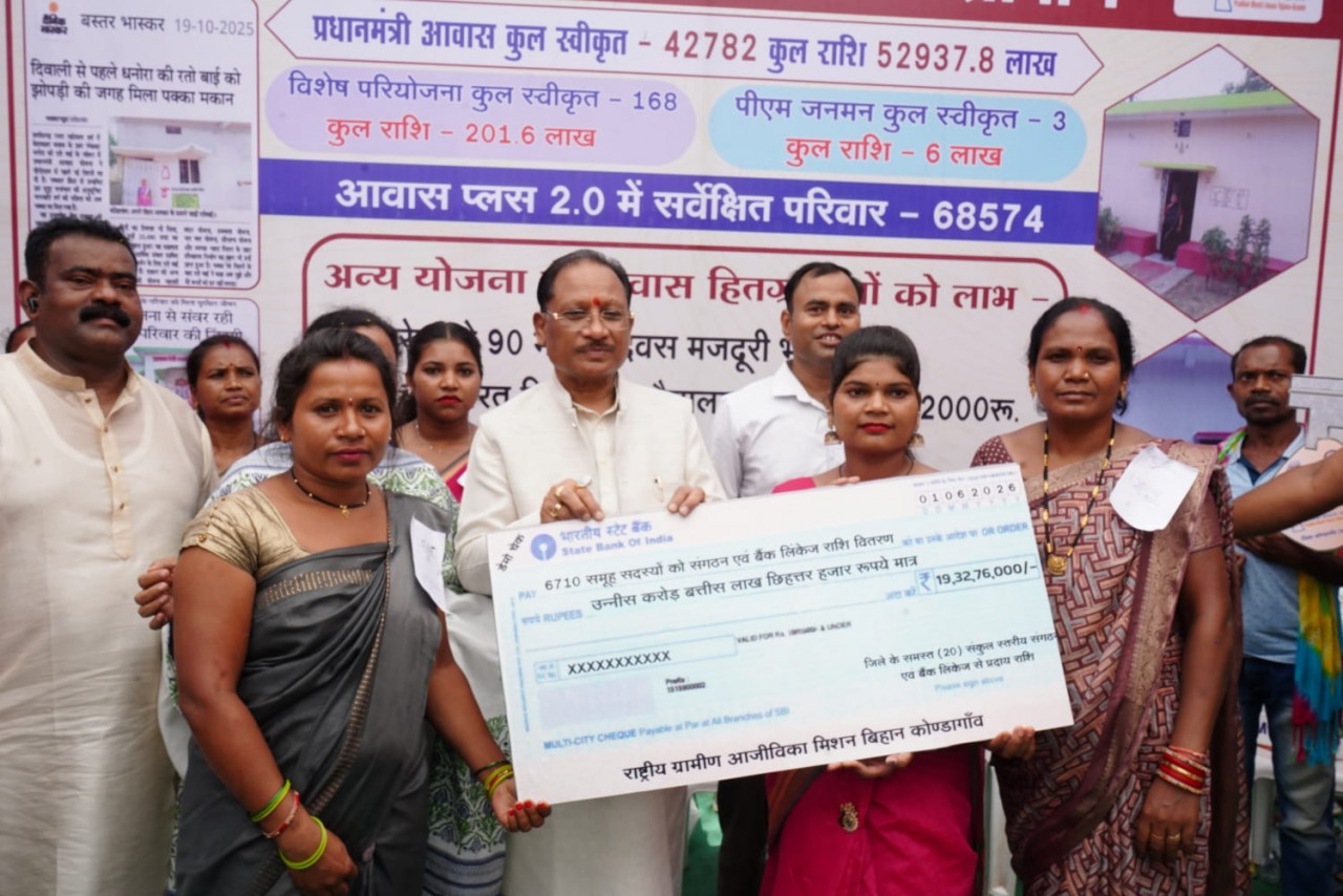 कोंडागांव में CM विष्णुदेव साय का बड़ा ऐलान, महिला समूहों को 19.32 करोड़ की ऋण सहायता