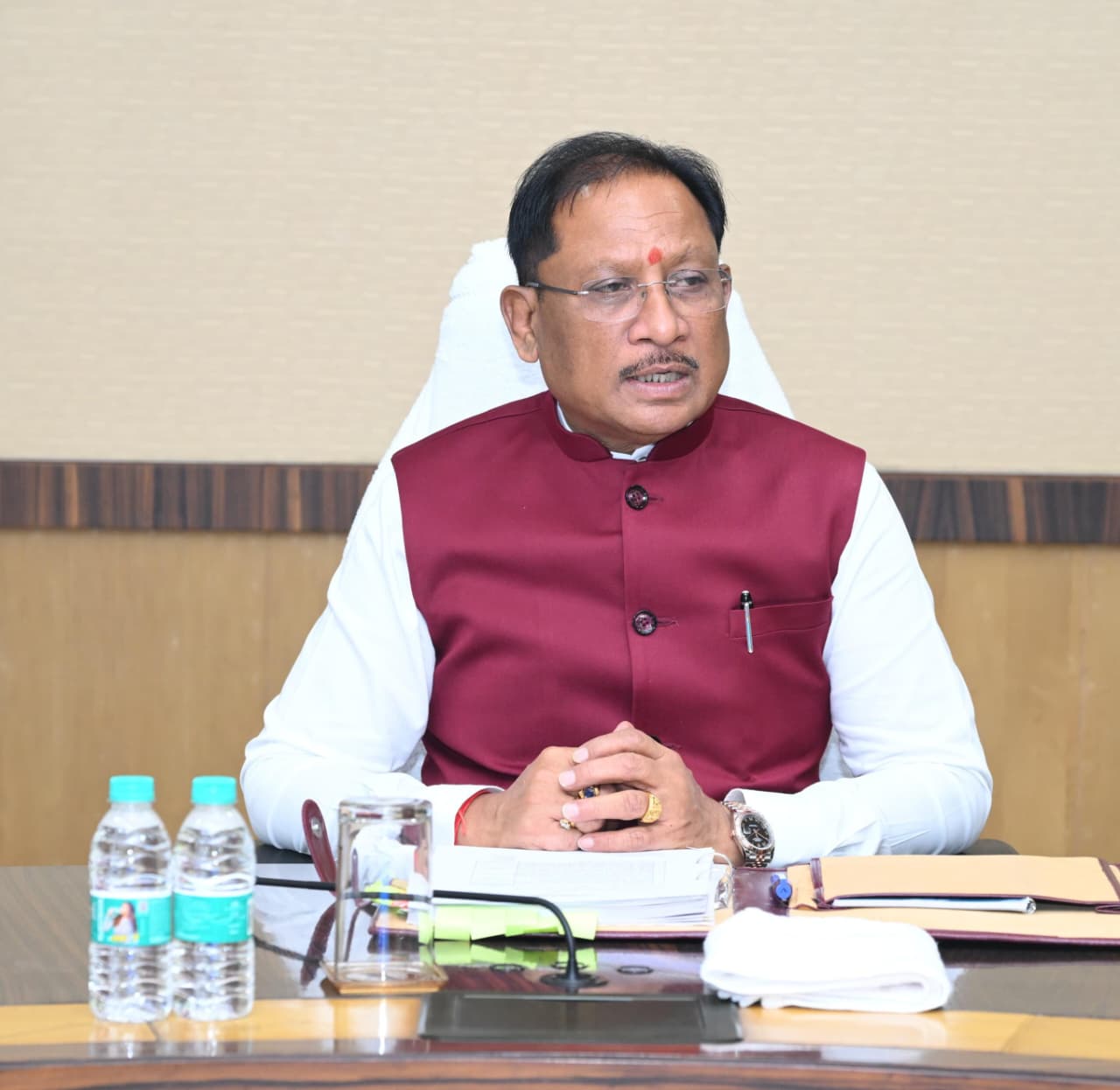 मुख्यमंत्री श्री विष्णु देव साय की अध्यक्षता में मंत्रालय महानदी भवन में मंत्री परिषद की बैठक