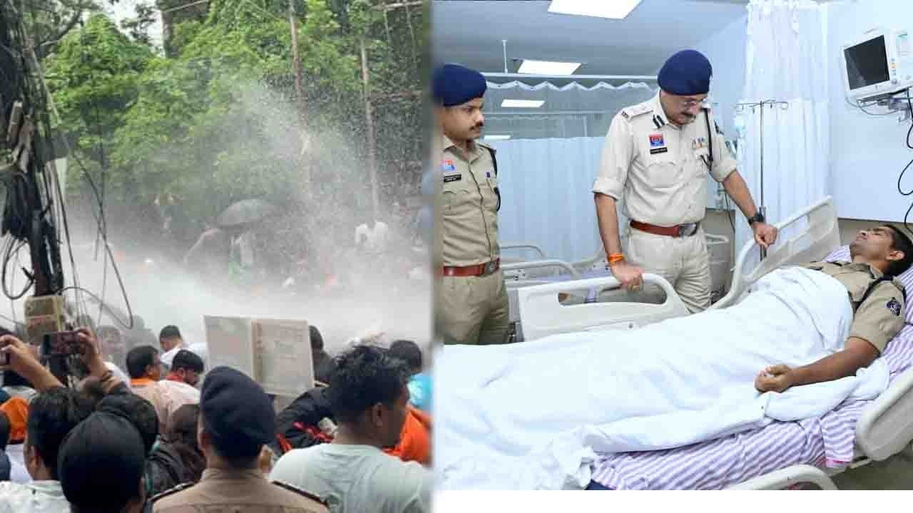 रायपुर में बीजेपी-कांग्रेस के बीच टकरावः प्रदर्शन के दौरान समेत 16 पुलिसकर्मी घायल, जवानों से मिलने अस्पताल पहुंचे पुलिस कमिश्नर रायपुर में बीजेपी-कांग्रेस के बीच टकरावः प्रदर्शन के दौरान समेत 16 पुलिसकर्मी घायल, जवानों से मिलने अस्पताल पहुंचे पुलिस कमिश्नर