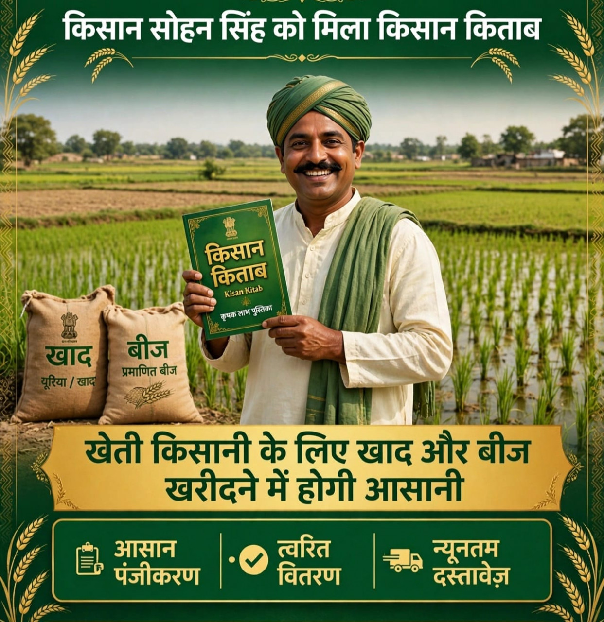 किसान किताब और केसीसी कार्ड से सोहन सिंह की खेती-किसानी हुई आसान किसान किताब और केसीसी कार्ड से सोहन सिंह की खेती-किसानी हुई आसान