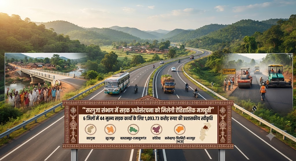 सरगुजा संभाग में सड़क अधोसंरचना को मिलेगी ऐतिहासिक मजबूती