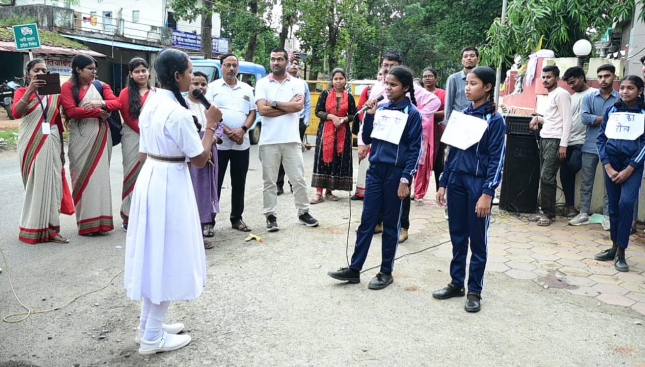 सेवा संकल्प अभियान में बच्चों की रचनात्मक अभिव्यक्ति से गूंजा विकसित भारत का संदेश