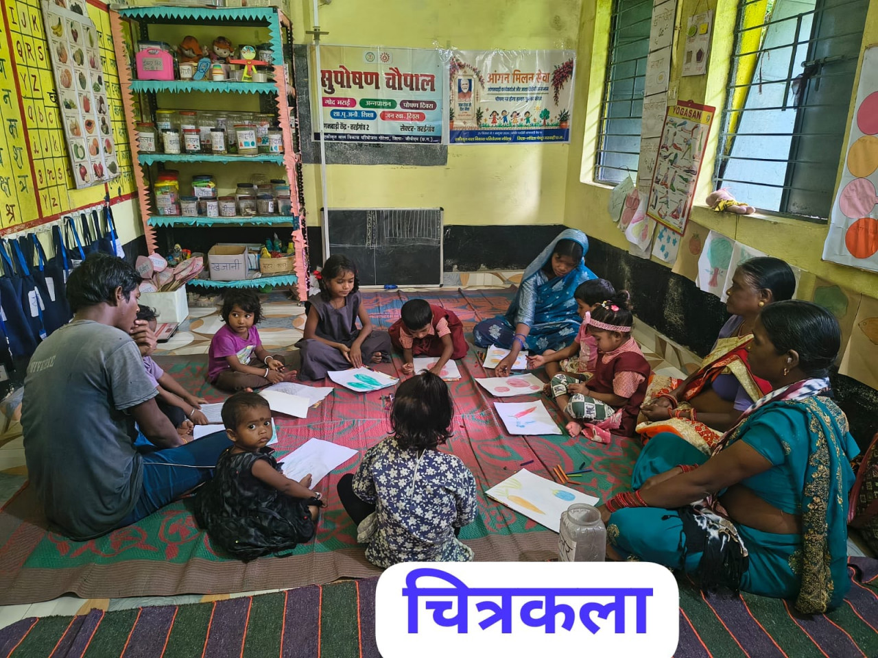 सेवा संकल्प अभियान के तहत आंगनबाड़ी केंद्रों में आंगन मिलन सेवा कार्यक्रम
